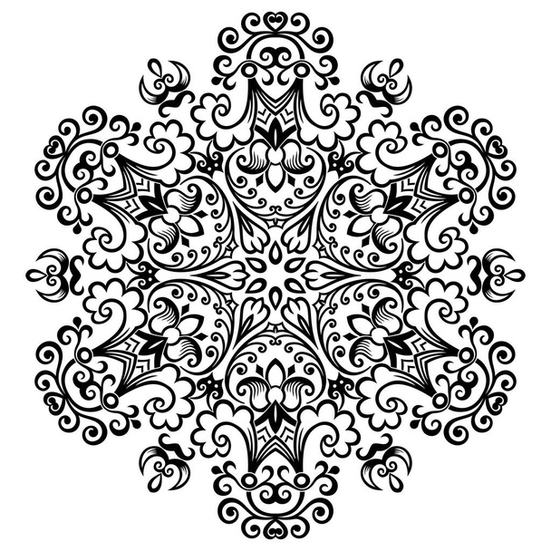 Vettore astratto colore nero decorativo floreale etnico ornamentale illustrazione. - Vettoriali, immagini
