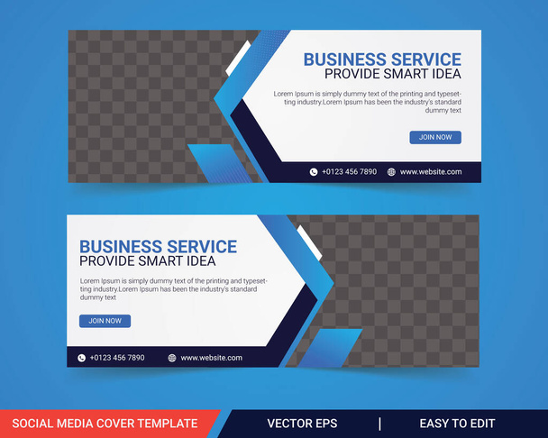 Business facebook cover, Corporate facebook timeline cover template design, Template banner design for social network. - Photo, Image