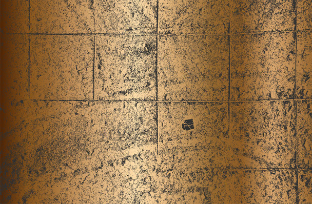 Luxury golden, copper, metallic gradient background with distressed cracked concrete texture. Vector illustration - Vector, Image