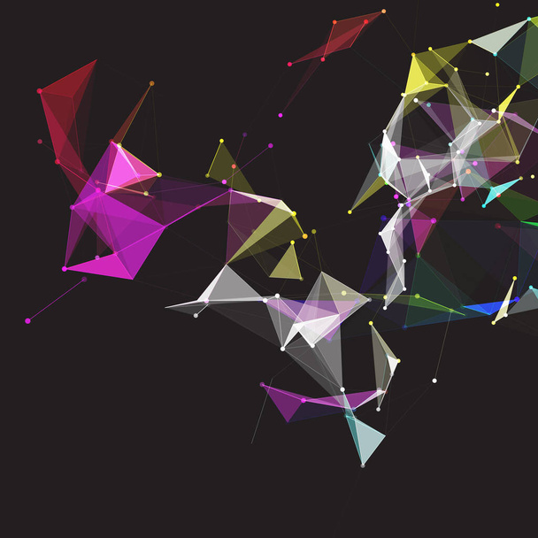 Fondo abstracto con un diseño de plexo polivinílico bajo colorido
 - Vector, imagen