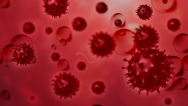 Ερυθρό φόντο του Coronavirus - Πλάνα, βίντεο