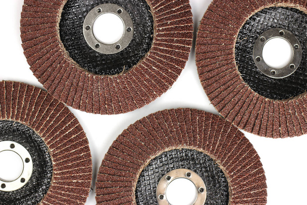 Petal abrasive disks on a white background, texture - Photo, Image