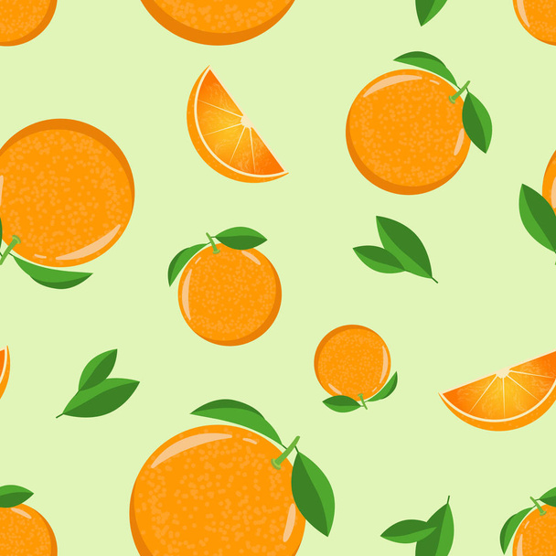 Orange slices seamless pattern. For printing on fabrics, packaging, various backgrounds. - Vector, Imagen