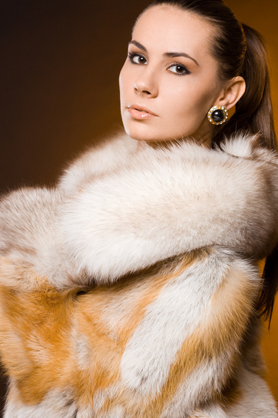 Beautiful woman in a fur coat - Fotografie, Obrázek