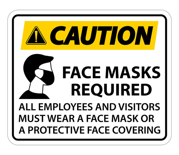 Tedbir Yüzü Maskeleri Beyaz arkaplanda Gerekli İmza  - Vektör, Görsel