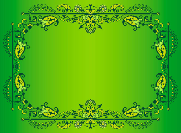 Vector abstract ornamental nature vintage border. Floral decorative colorful illustration. Card design - Vector, Image