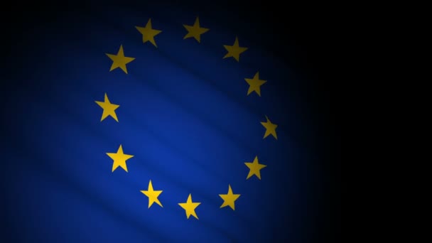 Euroopan unionin lippu puhaltaa tuulessa - Materiaali, video
