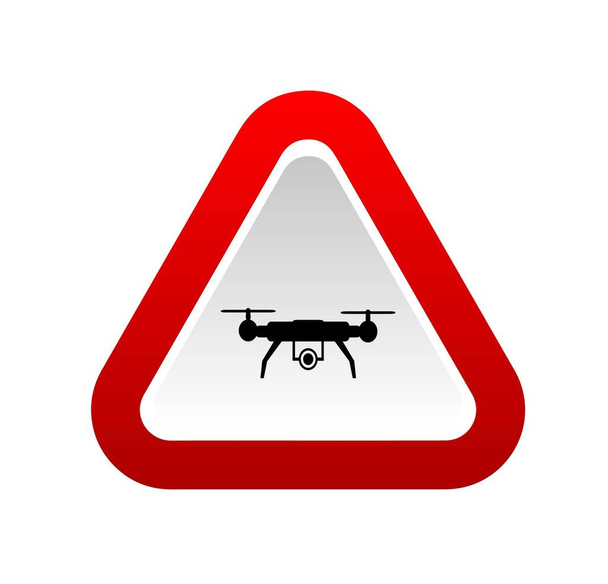 Znak drona na białym tle - Wektor, obraz
