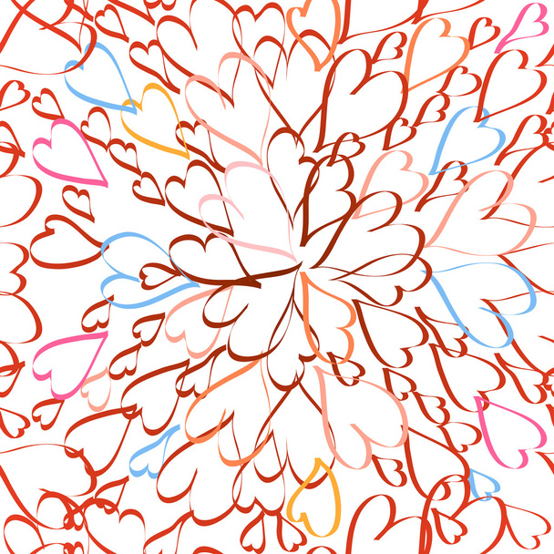Confetti rays hearts seamless background - Photo, Image