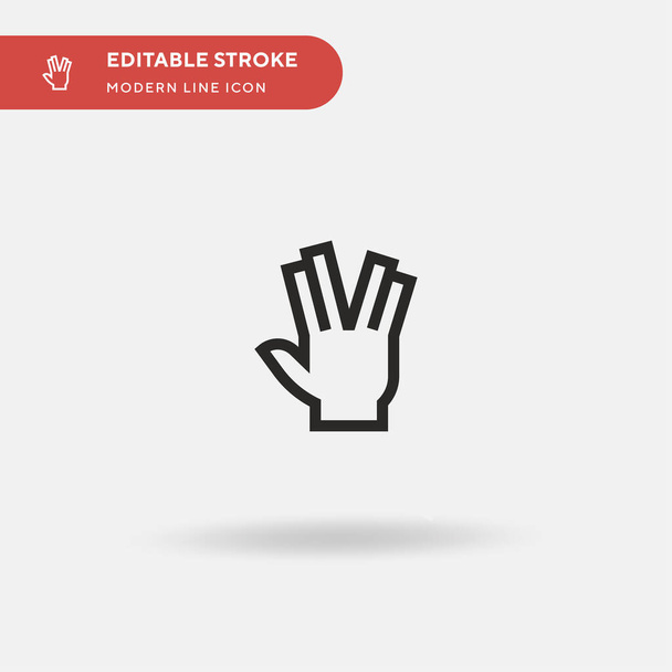 Vulcan Salute Simple vector icon. Illustration symbol design template for web mobile UI element. Perfect color modern pictogram on editable stroke. Vulcan Salute icons for your business project - Vector, Image