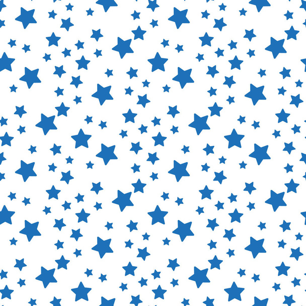 sininen valkoisella taustalla tähti vektori saumaton kuvio - Vektori, kuva