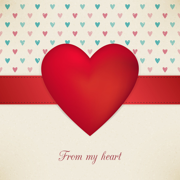 Valentine's Day from my heart retro poster - Διάνυσμα, εικόνα