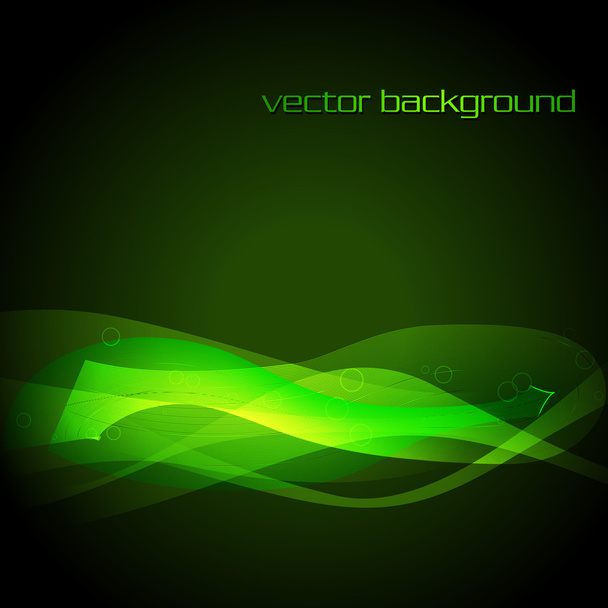 Vector green glowing stylish wave - Vector, imagen