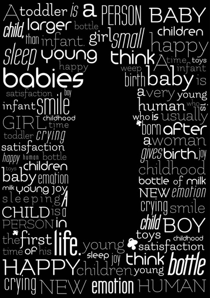 Musta Typografia Juliste Lapsen elämä - Vektori, kuva