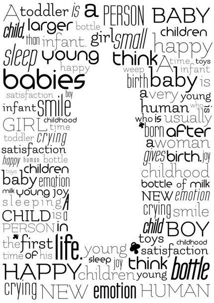 Poster tipografia bianca Vita infantile - Vettoriali, immagini