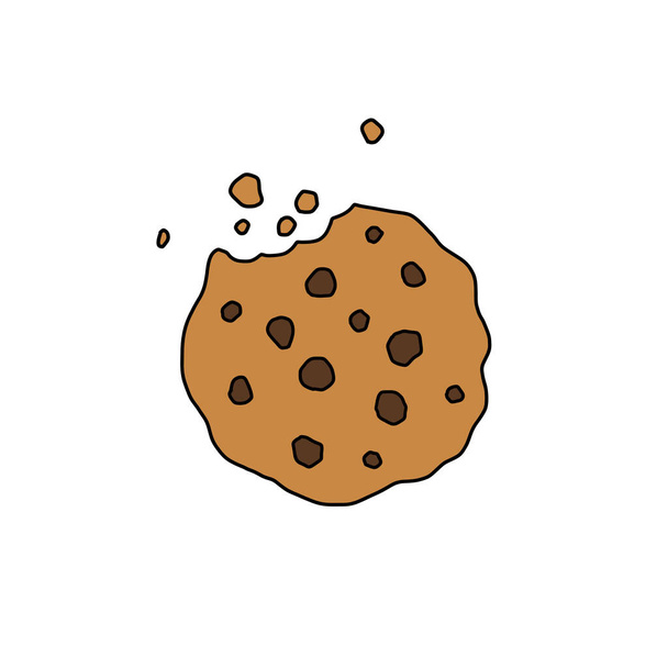 иконка шоколадного печенья, векторная иллюстрация - Вектор,изображение