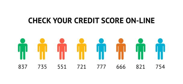 Creative credit score rating scale Royalty Free Vector Image