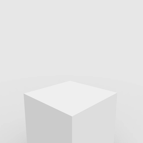 3D šedá bílá kostka a box pódium minimální scéna studio pozadí. Abstraktní 3D vykreslení geometrického tvaru objektu. Zobrazit pro online obchodní produkt. - Fotografie, Obrázek