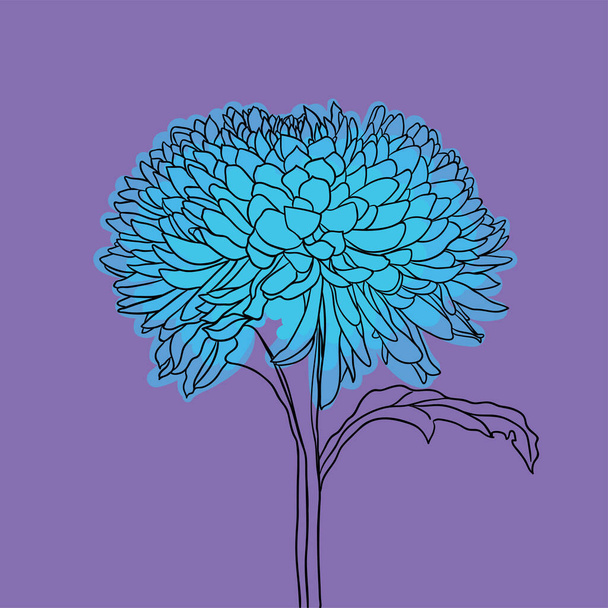 beautiful blooming flower. minimal style. vector illustration - Vector, afbeelding
