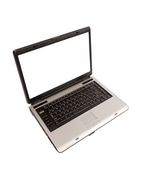 elszigetelt fehér ezüst laptop számítógép - Fotó, kép