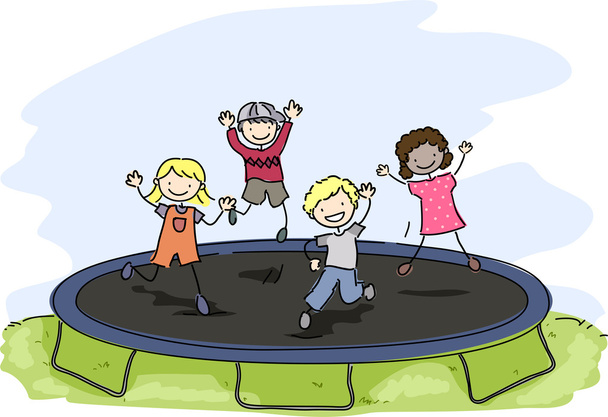 zbiory dzieci trampolina - Zdjęcie, obraz
