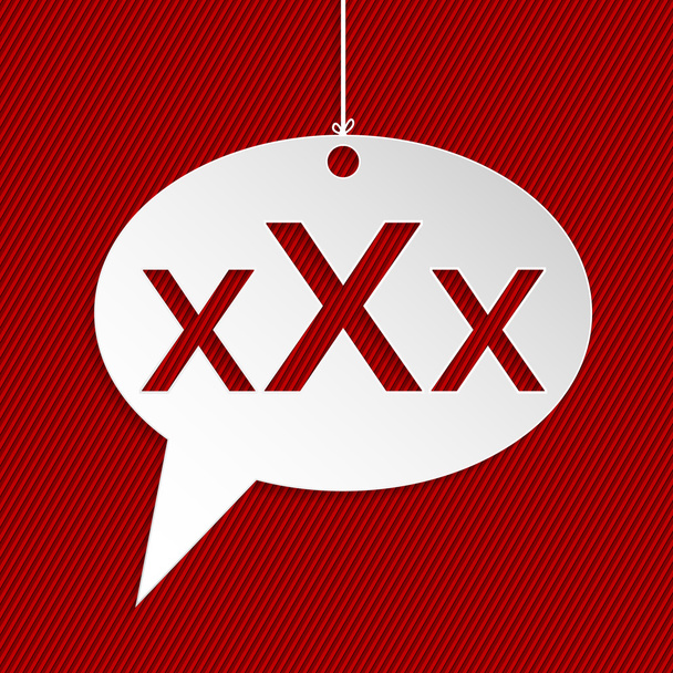 Hängende Sprechblase Zeichen mit xxx Text - Vektor, Bild
