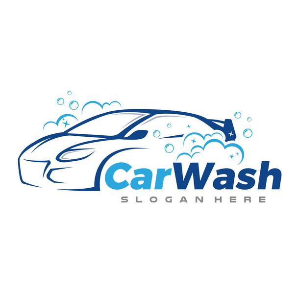 車の洗浄、車のクリーニング、車のロゴベクトル - ベクター画像