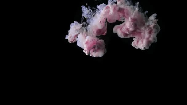 バラピンクの流体真珠のインクが爆発している、美しい雲を作成し、遅い動き - 映像、動画