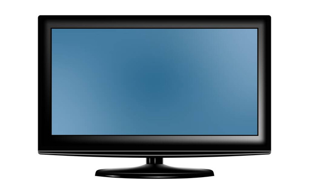 Чорний світлодіодний телевізійний екран порожній на фоні. Вектор - Вектор, зображення