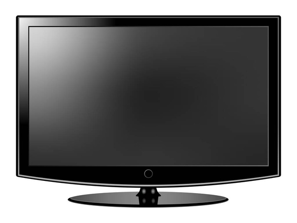 Czarny ekran telewizora LED pusty na tle. Wektor - Wektor, obraz