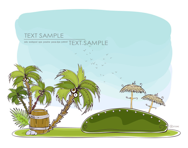 Vacation in jungle, travel and holiday concept, "Happy world" collection - Vector, afbeelding