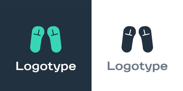 Logotype Slipper icon isolated on white background. Flip flops sign. Logo design template element. Vector Illustration. - Vector, Image