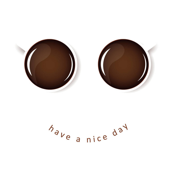 good morning smiling coffee black - Vector, Image