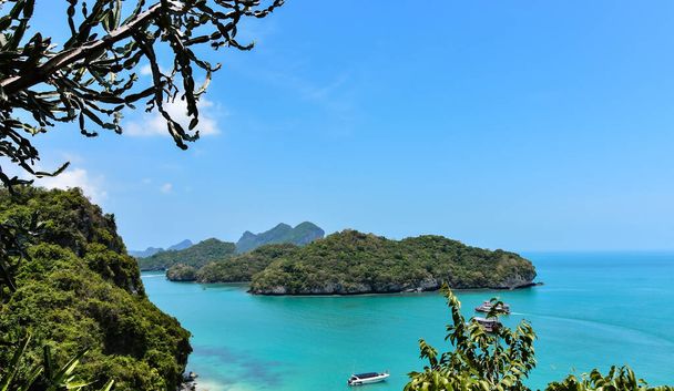 Great view from above of the Ang Thong Marine Park in Thailand - Photo, Image