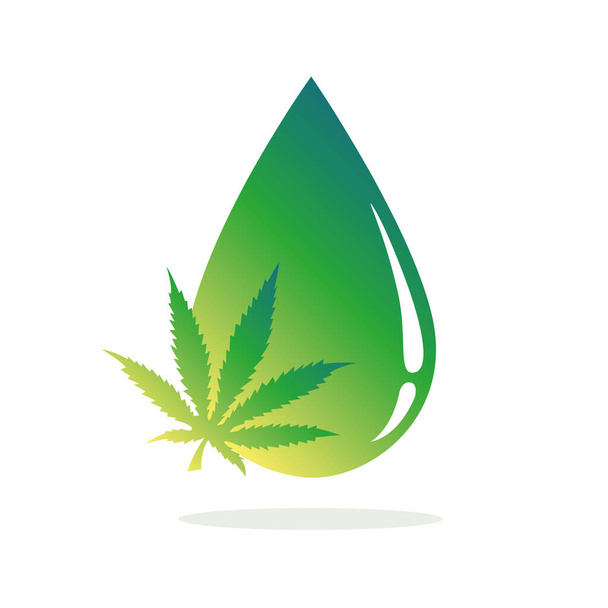 medicina olio di cannabis verde goccia - Vettoriali, immagini