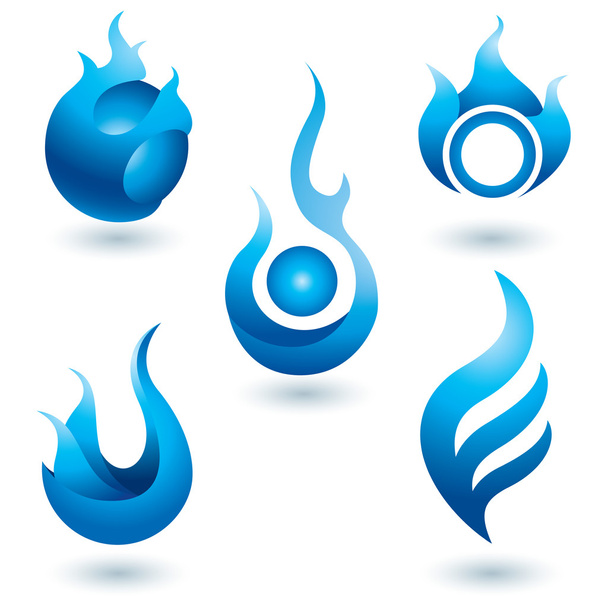 Icono símbolo de fuego azul
 - Vector, Imagen