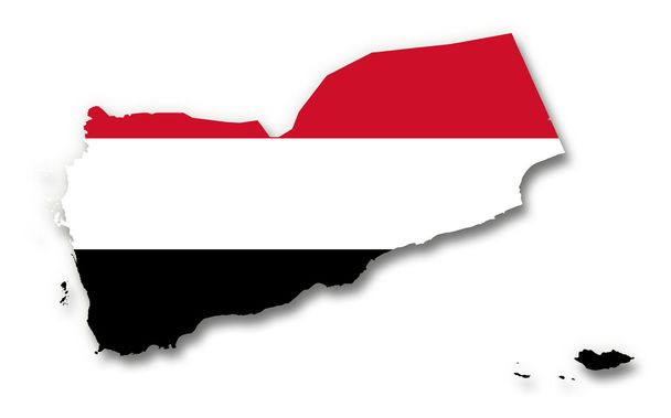 kaart en de vlag van Jemen - Foto, afbeelding