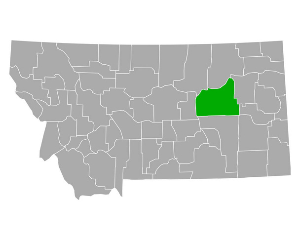 Χάρτης του Garfield στη Montana - Διάνυσμα, εικόνα