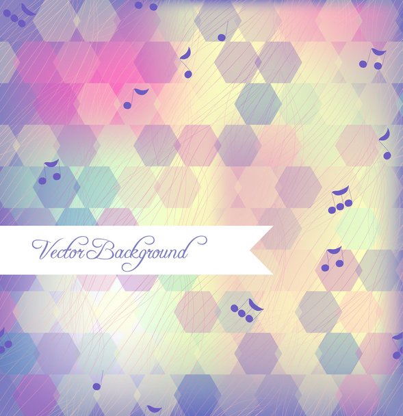 Abstract seamless pattern background of hexagons and musical notes - Vector, Image