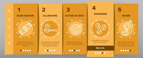 Oatmeal Healthy Food Onboarding Mobile App Page Screen Vector. Oat Cookies And Porridge Cereal Breakfast, Oatmeal And Agriculture Organic Crop Products Illustrations - Vector, Image