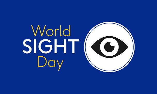 World Sight Day, jaarlijks gevierd op de tweede donderdag van oktober, is een wereldwijde gebeurtenis bedoeld om de aandacht te vestigen op blindheid en visusstoornis. Vectorillustratie. - Vector, afbeelding