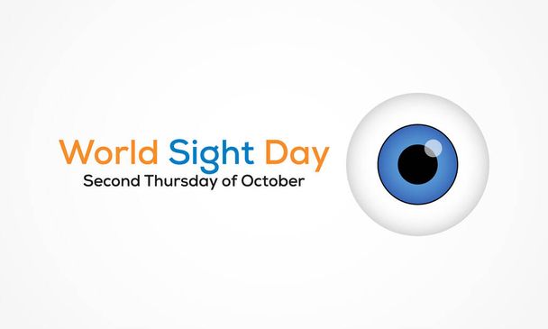 Der Welttag des Sehens, der jährlich am zweiten Donnerstag im Oktober begangen wird, ist ein globales Ereignis, das die Aufmerksamkeit auf Blindheit und Sehbehinderung lenken soll. Vektorillustration. - Vektor, Bild