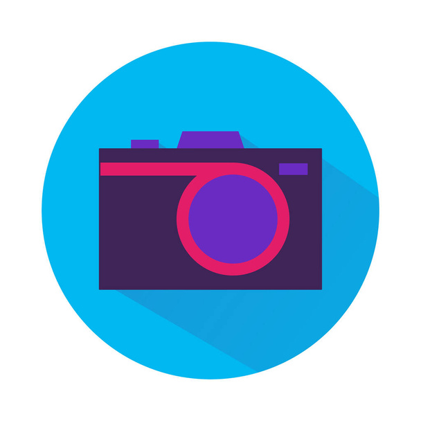 Flat Icon Camera. Single high quality flat symbol of camera for web design or mobile app.  - Foto, afbeelding