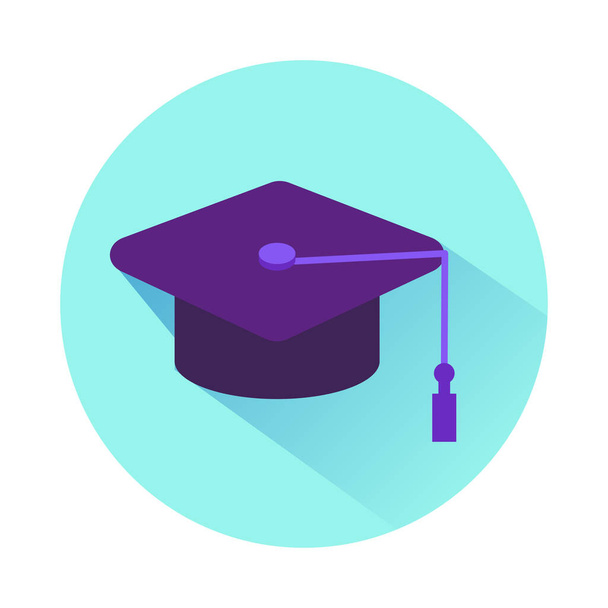 Flat Icon Graduation Cap. Single high quality flat symbol of graduation cap for web design or mobile app. - Foto, Imagem