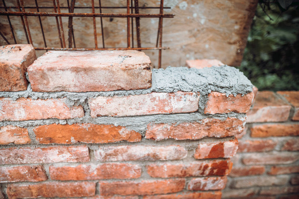 Construciton site details. Brick wall building details - Foto, immagini