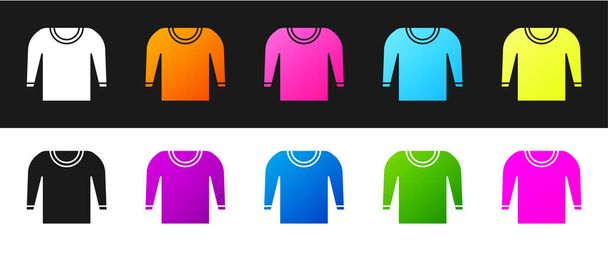 Set Sweater icon isolated on black and white background. Pullover icon.  Vector Illustration. - Vector, Image