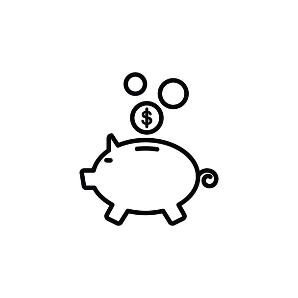 Ilustración Gráfico vectorial del icono de la alcancía. Ajuste para ahorrar, banca, inversión, financiero, etc.
. - Vector, Imagen