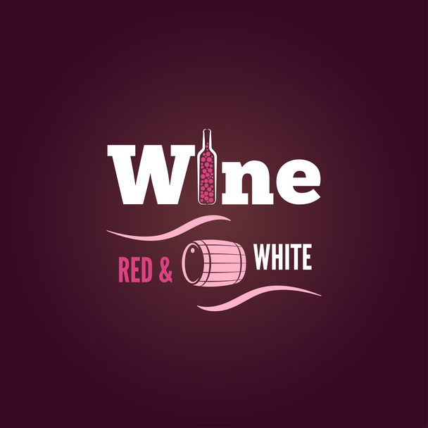 Wine bottle red and white design background - Вектор, зображення