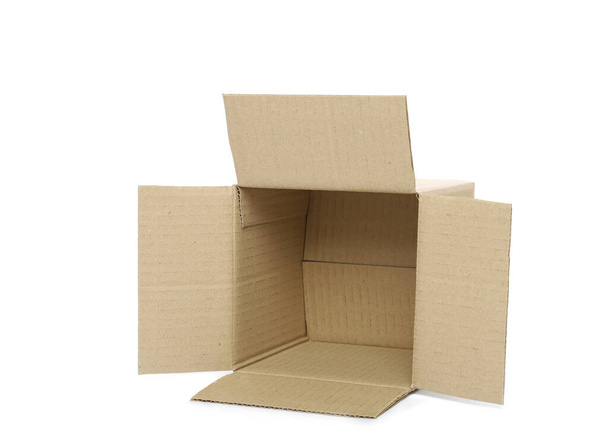 Cardboard open box isolated on white background - Foto, Bild