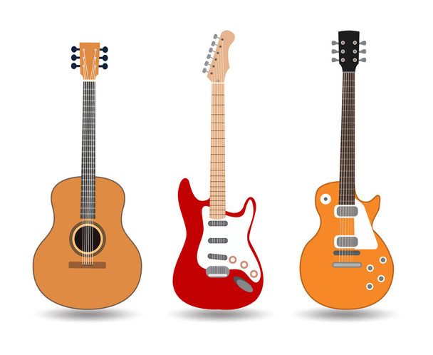 ícone de guitarra acústica, usado para tocar música e notas, para cantar uma música, design vetorial
. - Vetor, Imagem